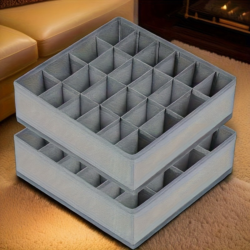 2Pcs 24-Compartment Fabric Soc - Sock Organizer Tray ulasan dan harga