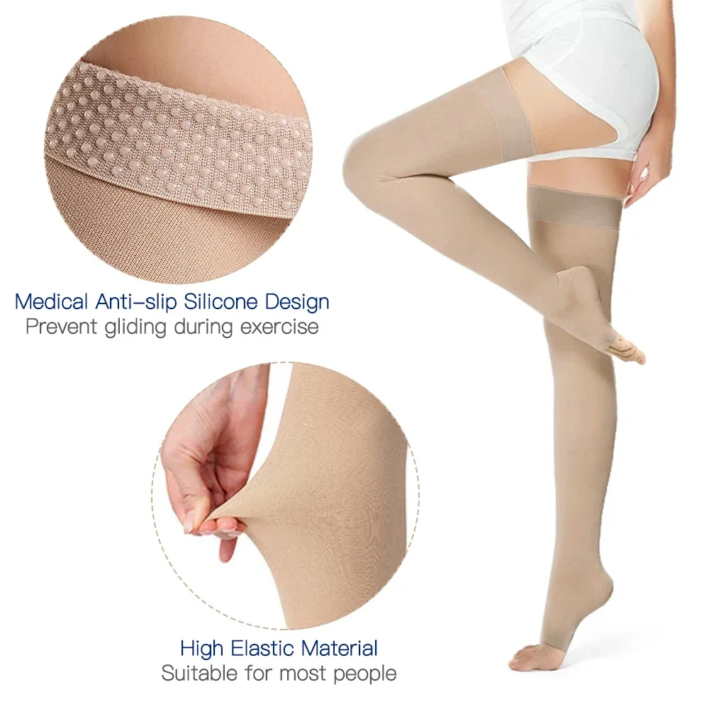 1Pair Thigh High 20-32 MMHg Co - Compression Sock Medical ulasan dan harga