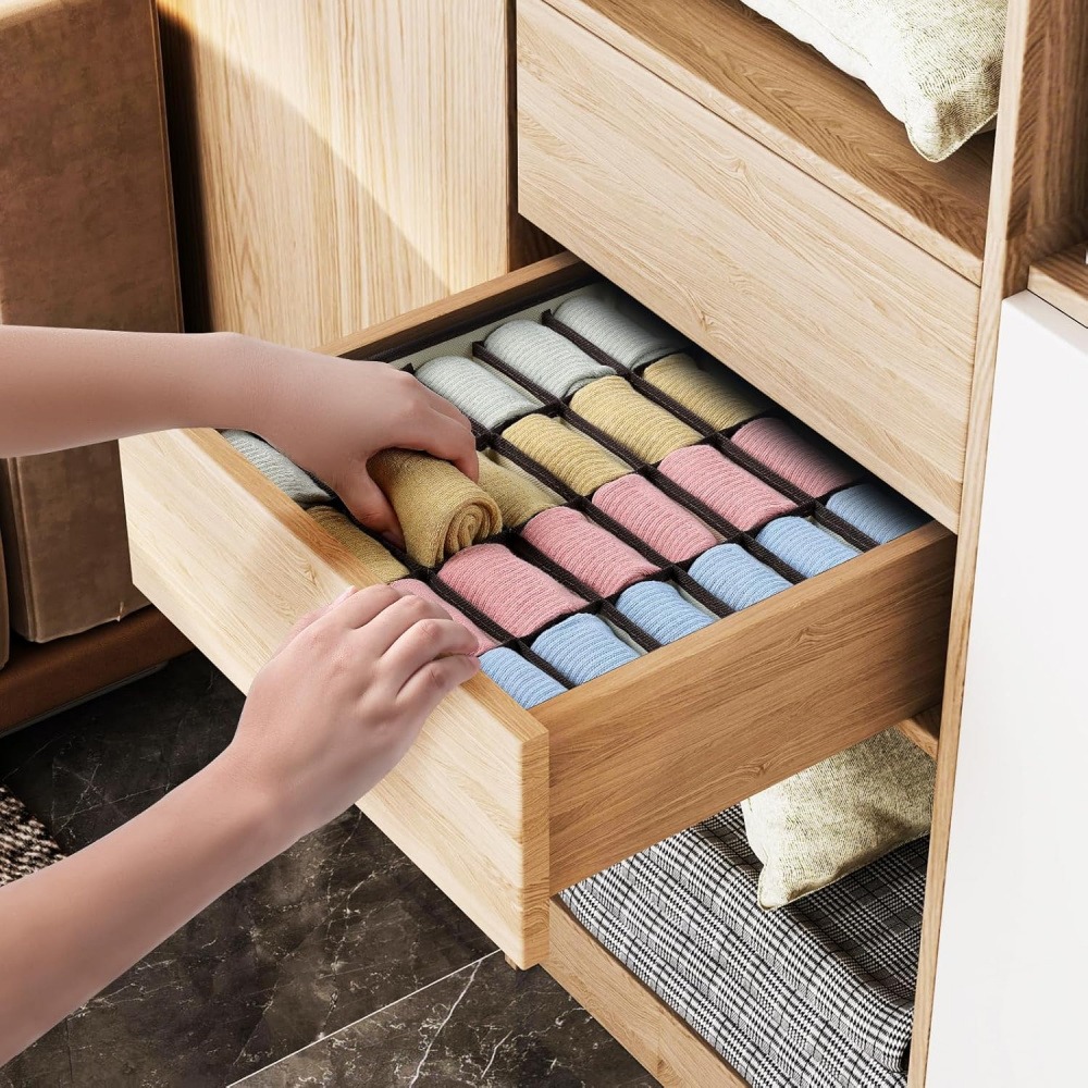 24 Grid Drawer Organizer Tray, - Sock Organizer Tray ulasan dan harga