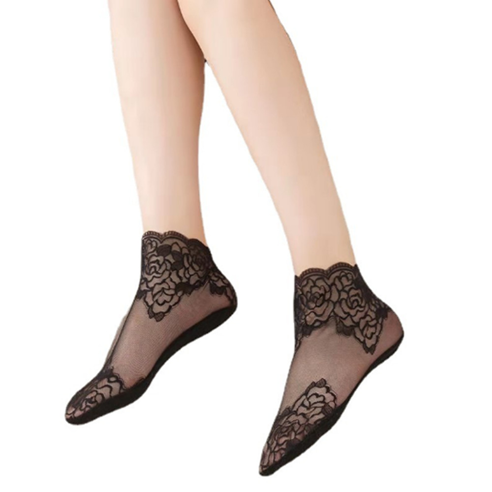 woman Lace rose thin socks Loa - Invisibility Sock Loafer ulasan dan harga